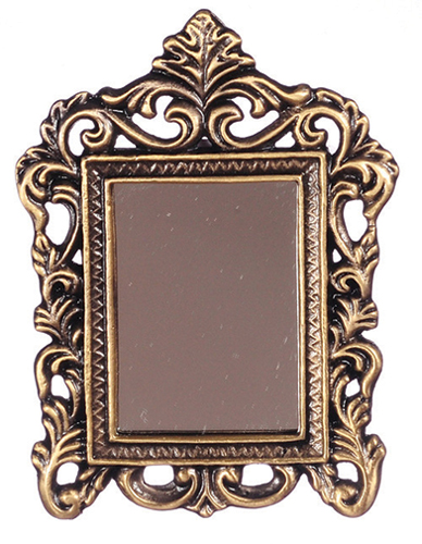 Floral Antique Brass Mirror